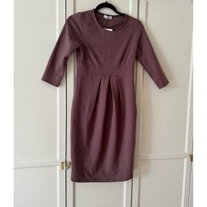 La Clef women's front pleated midi maternity dress size small NEW